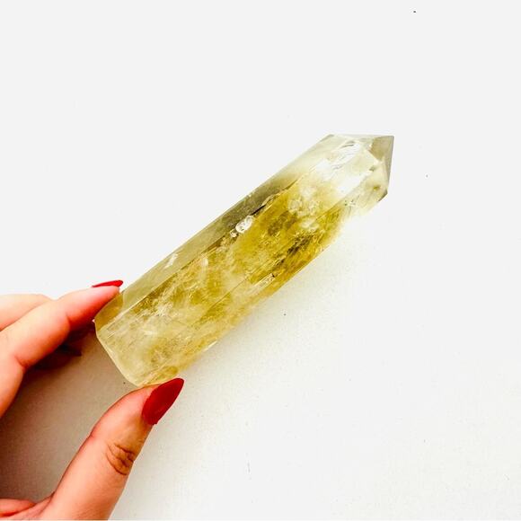 Citrine Polished Genuine 5” Crystal Point Boho Gypsy Meditation Yoga Gemstone - Picture 4 of 11